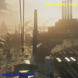 工业建筑,工厂模型，厂房,红砖建筑模型的图片