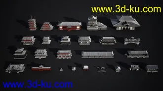 日本幕府建筑,日本古建筑模型,日本江户时代建筑模型的图片