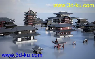 日本幕府建筑,日本古建筑模型,日本江户时代建筑模型的图片