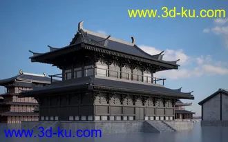 日本幕府建筑,日本古建筑模型,日本江户时代建筑模型的图片