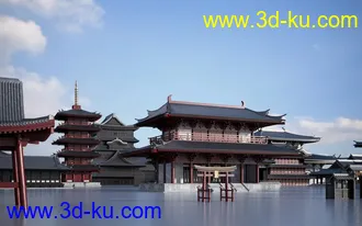 日本幕府建筑,日本古建筑模型,日本江户时代建筑模型的图片