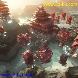 日本幕府建筑,日本古建筑模型,日本江户时代建筑模型的图片