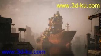 废弃城市模型,荒芜之地模型,末日建筑模型,废墟模型,无人区模型的图片