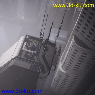 赛博朋克建筑模型,高楼大厦模型,科幻未来建筑模型的图片