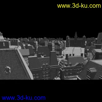 巴黎建筑模型,法国建筑风格模型,巴黎街道模型的图片