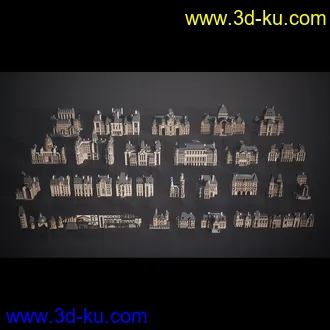 巴黎建筑模型,法国建筑风格模型,巴黎街道模型的图片3