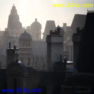 巴黎建筑模型,法国建筑风格模型,巴黎街道模型的图片