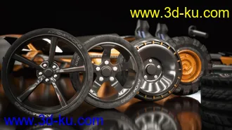 超级跑车模型,汽车部件,汽车零件,轮胎,引擎,尾翼,座椅,挡泥板,车身等模型的图片