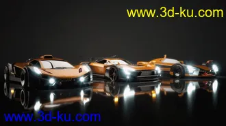 超级跑车模型,汽车部件,汽车零件,轮胎,引擎,尾翼,座椅,挡泥板,车身等模型的图片