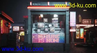赛博朋克建筑模型,未来科幻街道模型,赛博朋克街道模型的图片
