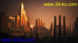 古老奇幻建筑模型,上古帝国建筑模型的图片