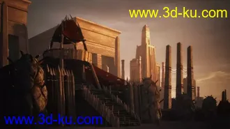 古老奇幻建筑模型,上古帝国建筑模型的图片