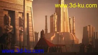 古老奇幻建筑模型,上古帝国建筑模型的图片