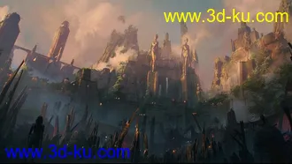 古老奇幻建筑模型,上古帝国建筑模型的图片