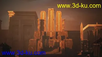 古老奇幻建筑模型,上古帝国建筑模型的图片