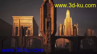 古老奇幻建筑模型,上古帝国建筑模型的图片