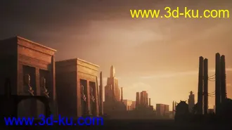 古老奇幻建筑模型,上古帝国建筑模型的图片