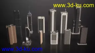 摩天大楼模型,现在城市高楼大厦模型的图片
