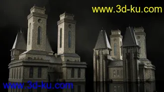 黑暗城堡建筑模型,黑暗王国模型,阴暗的古堡模型的图片