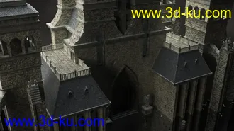 黑暗城堡建筑模型,黑暗王国模型,阴暗的古堡模型的图片