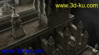 黑暗城堡建筑模型,黑暗王国模型,阴暗的古堡模型的图片