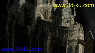 黑暗城堡建筑模型,黑暗王国模型,阴暗的古堡模型的图片