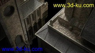 黑暗城堡建筑模型,黑暗王国模型,阴暗的古堡模型的图片