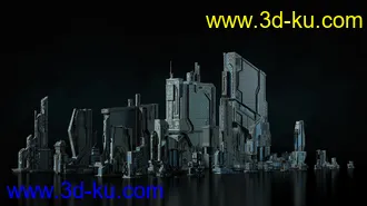 未来城市模型,科幻城市建筑模型,高科技城市建筑模型的图片