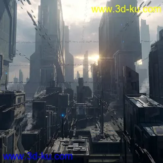 未来城市模型,科幻城市建筑模型,高科技城市建筑模型的图片