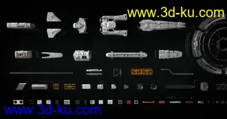 宇宙飞船模型,航天飞船,太空飞船模型,引擎、推进器、助推器等零件模型的图片