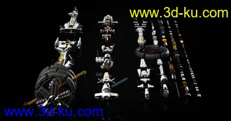宇宙飞船模型,航天飞船,太空飞船模型,引擎、推进器、助推器等零件模型的图片