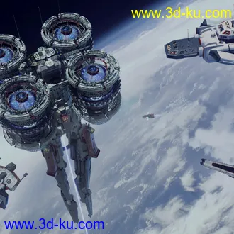 宇宙飞船模型,航天飞船,太空飞船模型,引擎、推进器、助推器等零件模型的图片
