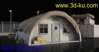 军事哨所模型,军事营地模型,军事基地模型,军事训练营模型,兵营模型的图片