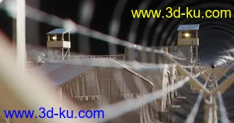 军事哨所模型,军事营地模型,军事基地模型,军事训练营模型,兵营模型的图片