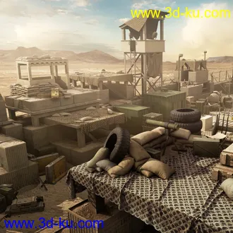 军事哨所模型,军事营地模型,军事基地模型,军事训练营模型,兵营模型的图片