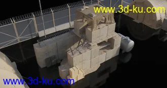 军事哨所模型,军事营地模型,军事基地模型,军事训练营模型,兵营模型的图片