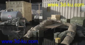 军事哨所模型,军事营地模型,军事基地模型,军事训练营模型,兵营模型的图片