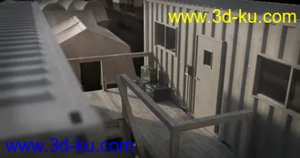 军事哨所模型,军事营地模型,军事基地模型,军事训练营模型,兵营模型的图片