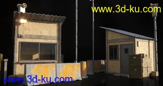 军事哨所模型,军事营地模型,军事基地模型,军事训练营模型,兵营模型的图片