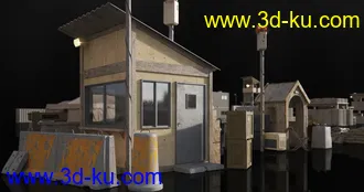 军事哨所模型,军事营地模型,军事基地模型,军事训练营模型,兵营模型的图片