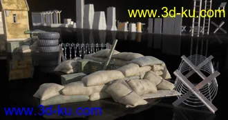 军事哨所模型,军事营地模型,军事基地模型,军事训练营模型,兵营模型的图片35