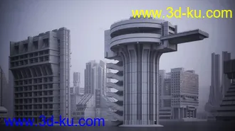 未来城市模型,未来建筑模型,科幻城市建筑模型的图片