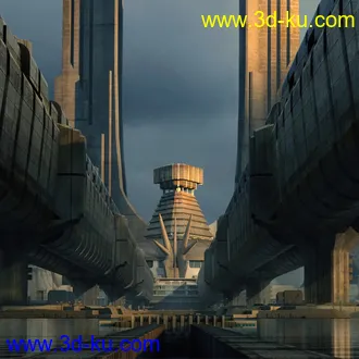 未来城市模型,未来建筑模型,科幻城市建筑模型的图片