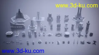 未来城市模型,未来建筑模型,科幻城市建筑模型的图片