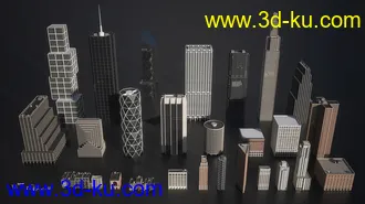 摩天大楼模型,城市建筑模型,街道楼房模型的图片