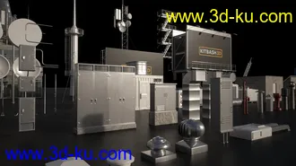 室外天线,信号塔模型,广告牌模型,水塔模型,卫星天线模型,烟囱模型,空调外机模型的图片