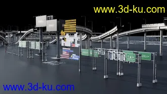 高速公路模型,道路模型,交通标志,广告牌模型,立交桥,高架桥模型,弯道,坡道,环路模型的图片