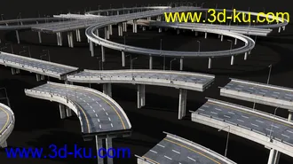 高速公路模型,道路模型,交通标志,广告牌模型,立交桥,高架桥模型,弯道,坡道,环路模型的图片