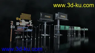 高速公路模型,道路模型,交通标志,广告牌模型,立交桥,高架桥模型,弯道,坡道,环路模型的图片