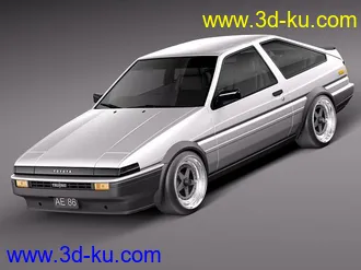 丰田AE86汽车模型,藤原拓海送货汽车模型,头文字D汽车模型的图片1